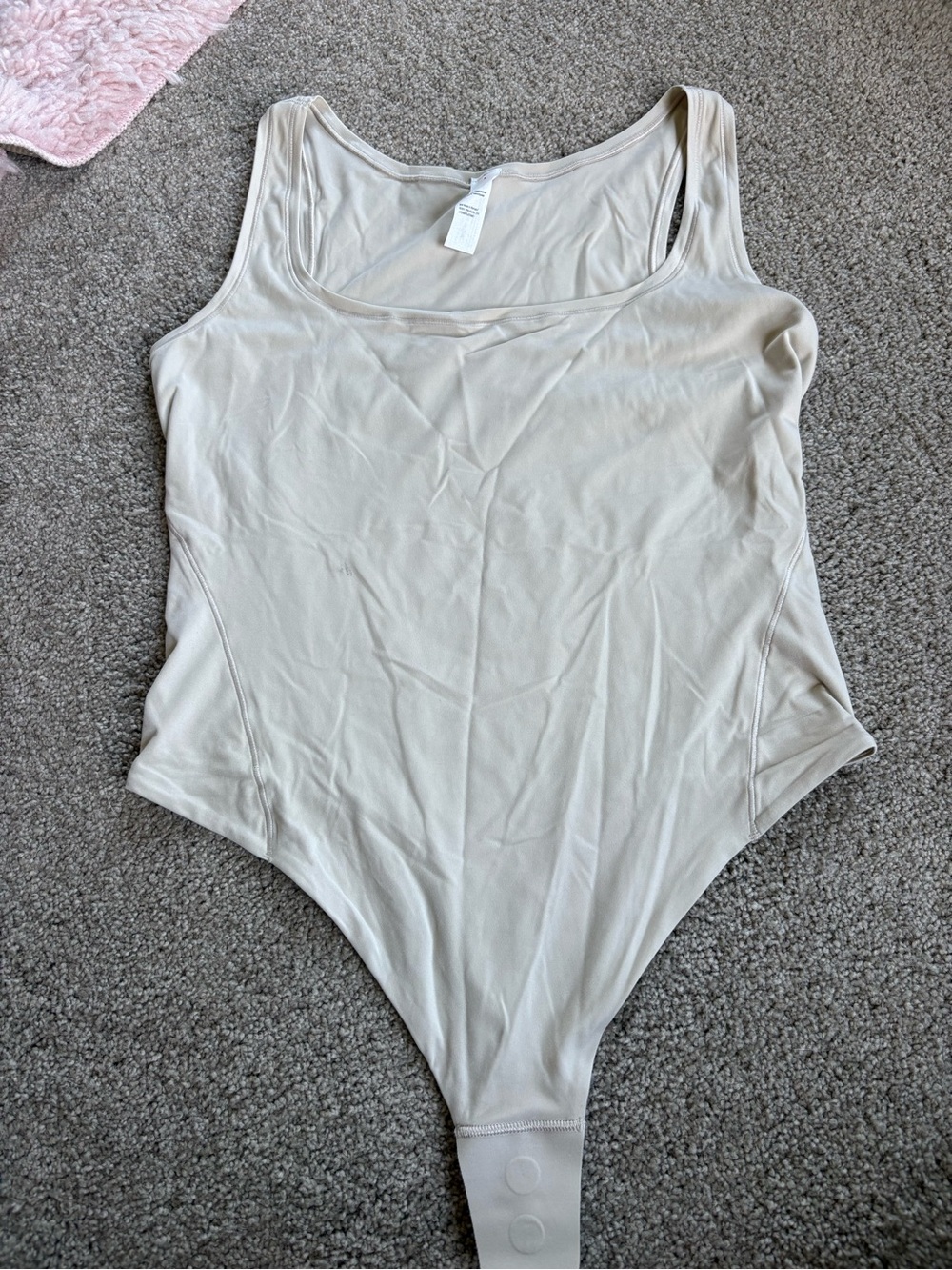 Lululemon Women’s Stretch Tank Bodysuit in Light Beige